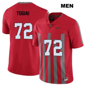 Men's NCAA Ohio State Buckeyes Tommy Togiai #72 College Stitched Elite Authentic Nike Red Football Jersey GP20T32QW
